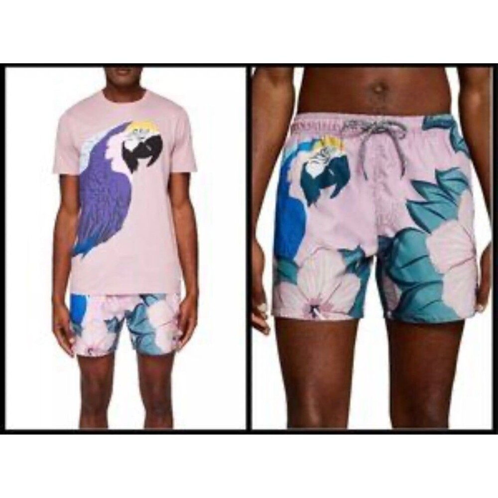 Ted Baker Airo parrot swim shorts men’s Sz 3 32” waist EUC
